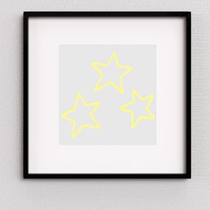 Diversión, Estrellas Coloridas Arte de descarga digital (rosa/amarillo/verde/azul/púrpura) - Digital Wall Art Decor - Kid&#39;s Room, GameRoom, Bedroom, Play Room