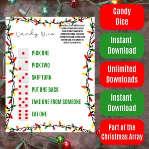 Weihnachtliche Candy Würfel - Rot, Orange, Gelb und Grün