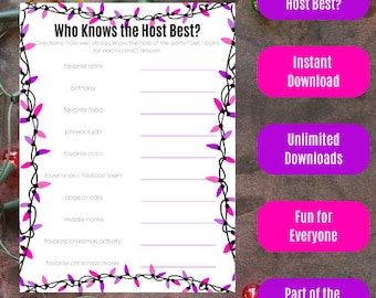 Weihnachtsmotiv Wer kennt den Gastgeber am besten? - Rosa und Lila Lichter