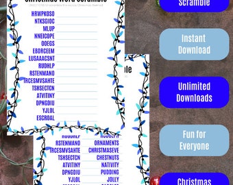 Weihnachts-Wort-Scramble (7 lustige Weihnachts-Scrambles) (Büro, Schule, Zuhause, Nachbarschaft, Studentenzimmer) - Blaue Lichter