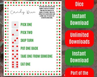 Christmas Themed Candy Dice - Polka Dots