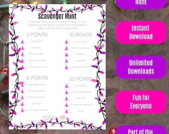 Weihnachtliche Schnitzeljagd - Pink und Lila Lichter