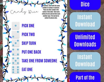 Christmas Themed Candy Dice - Blue Lights