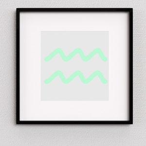 Zodiac Symbol (All 12) - Bright Green - Digital Wall Art Decor - Kid&#39;s Room, Game Room, Bedroom, Dorm, Play Room, Wall Art, Accent Art
