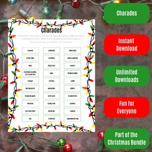 Christmas Themed Charades - Red, Orange, Yellow, and Green Lights