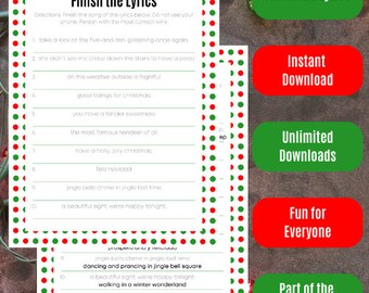 Christmas Themed Finish The Lyrics - Polka Dots