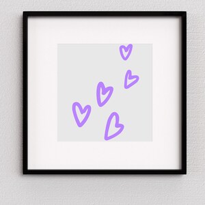Divertido, colorido Corazones Arte de descarga digital (rosa/amarillo/verde/azul/púrpura) - Digital Wall Art Decor - Kid&#39;s Room, GameRoom, Bedroom, PlayRoom