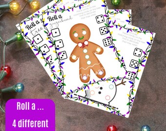 Rotolo a tema natalizio A ... (4 divertenti disegni a tema natalizio) (Ufficio, scuola, casa, quartiere) - Luci gialle, verdi, blu e viola