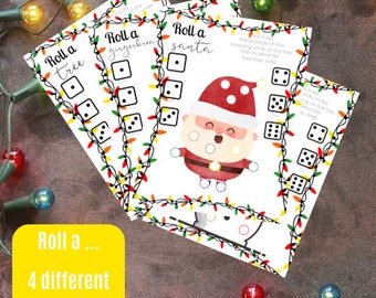 Rotolo a tema natalizio A ... (4 divertenti disegni a tema natalizio) (Ufficio, scuola, casa, quartiere) - Luci rosse, arancioni, gialle e verdi