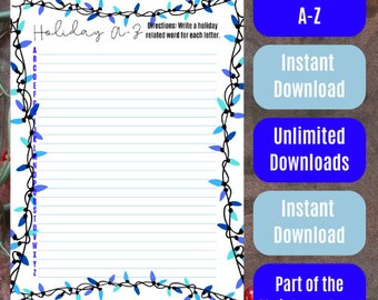 Christmas Themed Holiday A-Z - Blue Lights