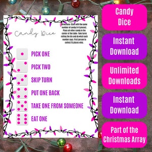 Weihnachtliche Bonbonwürfel - Rosa und Lila Lichter