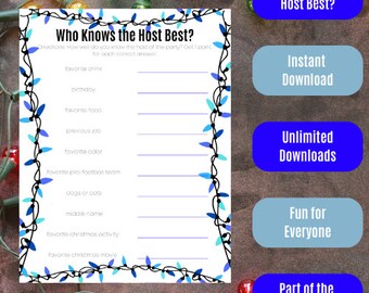 Weihnachtsmotiv Wer kennt den Gastgeber am besten? - Blaue Lichter
