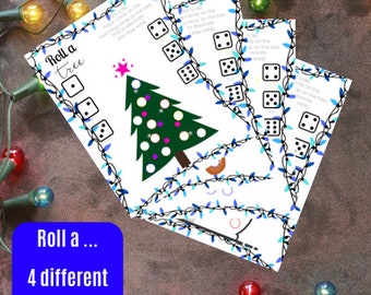 Rotolo a tema natalizio A ... (4 divertenti disegni a tema natalizio) (Ufficio, Scuola, Casa, Quartiere) - Luci blu