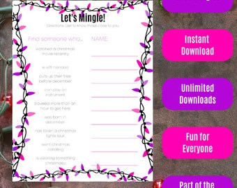 Weihnachtsmotiv Let's Mingle! - Rosa und Lila Lichter