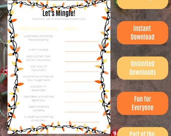 Weihnachtsmotiv Let's Mingle! - Orange und Gelbe Lichter