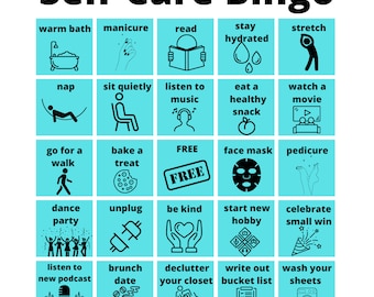 Self-Care Bingo Aqua