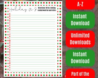 Christmas Themed Holiday A-Z - Polka Dots