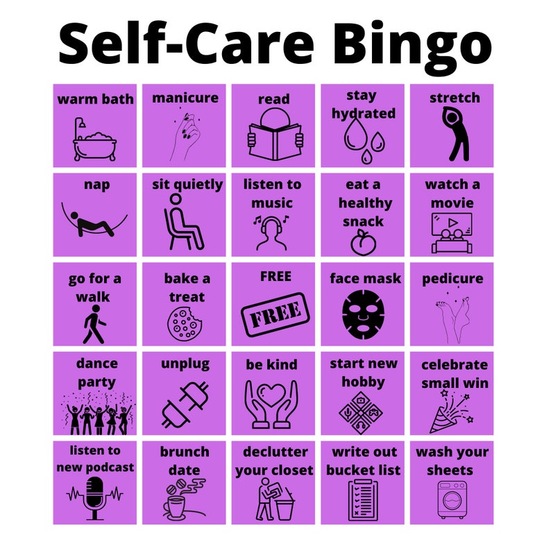 Self-Care Bingo Light Purple image 1