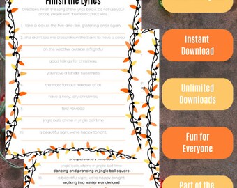 Christmas Theme Finish The Lyrics - Orange and Yellow Lights