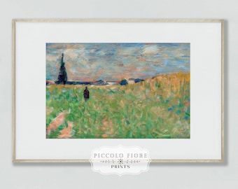 impression d'art vintage de peinture à l'huile de paysage d'été | Georges Seurat | Années 1800 | TÉLÉCHARGEMENT NUMÉRIQUE instantané | P83