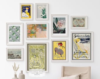 Vintage Gallery Wall Set | Eclectic Gallery Wall Art Prints | 10 Prints | Retro Art Posters | Printable Wall Art | Instant DOWNLOAD | M10-8