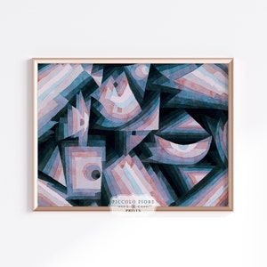 Crystal Gradation | Vintage Abstract Art Print | Retro Geometric Black and Pink Printable Wall Art | Paul Klee | Instant DOWNLOAD | P584