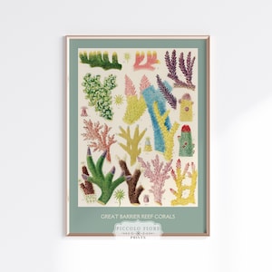 Vintage Coral Print | Great Barrier Reef Australia Art Print | Coastal Wall Art | Beach House Decor | Bathroom Art | DIGITAL DOWNLOAD | P501