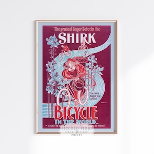 Vintage Shirk Bicycles Advertisement Art Poster | Eclectic Wall Art | Cycling Retro Wall Art | Instant DOWNLOAD | P698