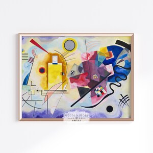 Vintage Kandinsky Abstract Art Print | Yellow-Red-Blue Geometric Painting | Retro Affordable Printable Wall Art | DIGITAL DOWNLOAD | P488