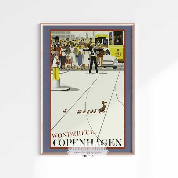 Vintage Wonderful Copenhagen Art Travel Poster Travel & Tourism Wall Art Retro Advertisement 1950s Denmark Art Print DIGITAL DOWNLOAD P468