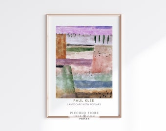 Paul Klee Landscape With Poplars Art Print | Retro Abstract Wall Art | Pastel Exhibition Art Poster | Instant DIGITAL DOWNLOAD | P585