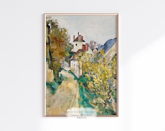 Vintage Country Road Farmhouse/Countryside Oil Painting Art Print | Paul Cézanne | 1800s | Instant DIGITAL DOWNLOAD | P358