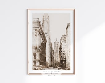 Vintage Sepia Chicago Sketch | Chicago Printable Wall Art | Neutral Muted Home Decor | Chicago Drawing Art Print | DIGITAL DOWNLOAD | P497