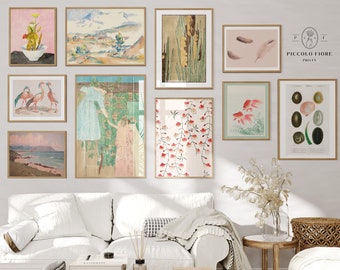 Eclectische galerij kunstafdrukken aan de muur | Eclectische galerijwandset | Pastel Home Decor kunst aan de muur | 10 afdrukken | Direct digitaal downloaden | M10-1