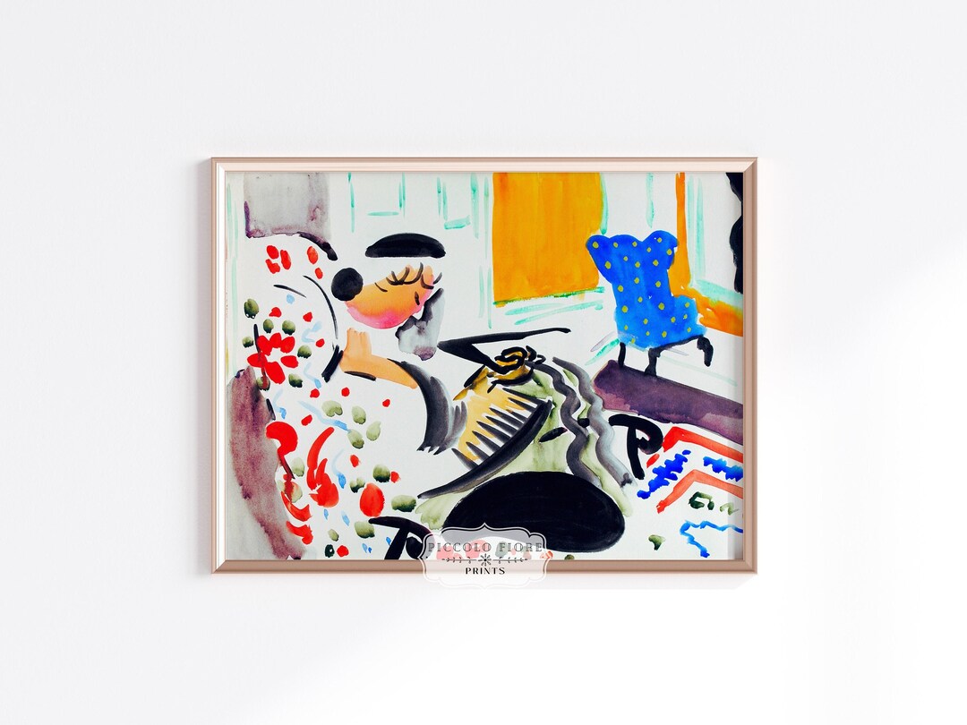 Vintage Abstract Wall Art Abstract Interior Art Print Bright Printable