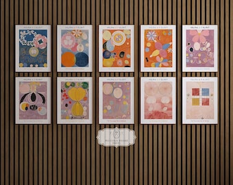 Hilma af Klint Kunstdruck | Vintage Abstrakt Galerie Wand Kunst Set | Eklektische Wandkunst | 10 Drucke | Sofortiger DIGITALER DOWNLOAD | S10-13