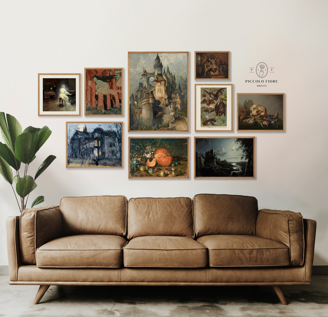 Vintage Eclectic HALLOWEEN Gallery Wall Art Set SPOOKY Dark Academia ...