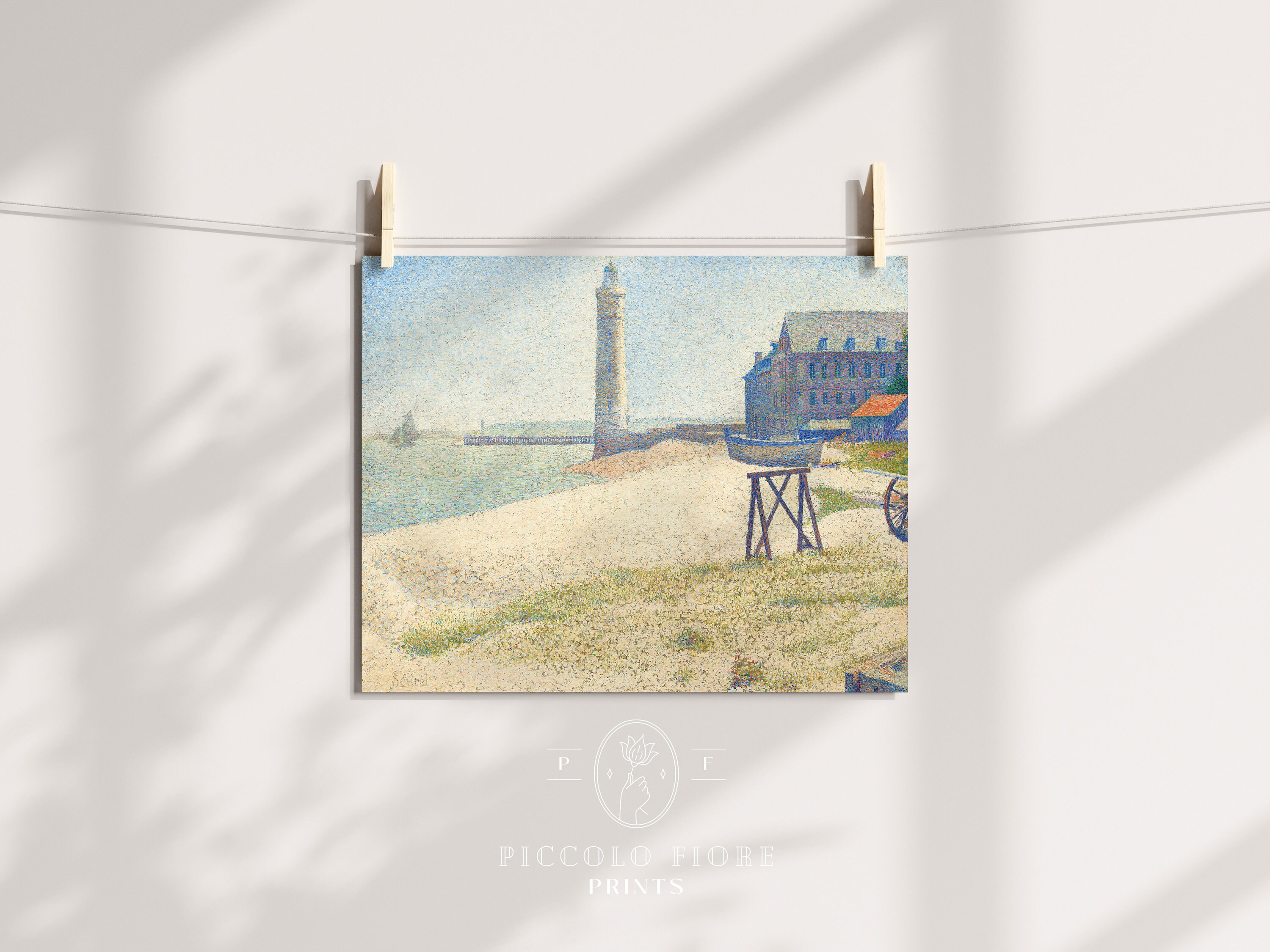 Pastel Lighthouse Art Print Vintage French Oil Painting Art Etsy