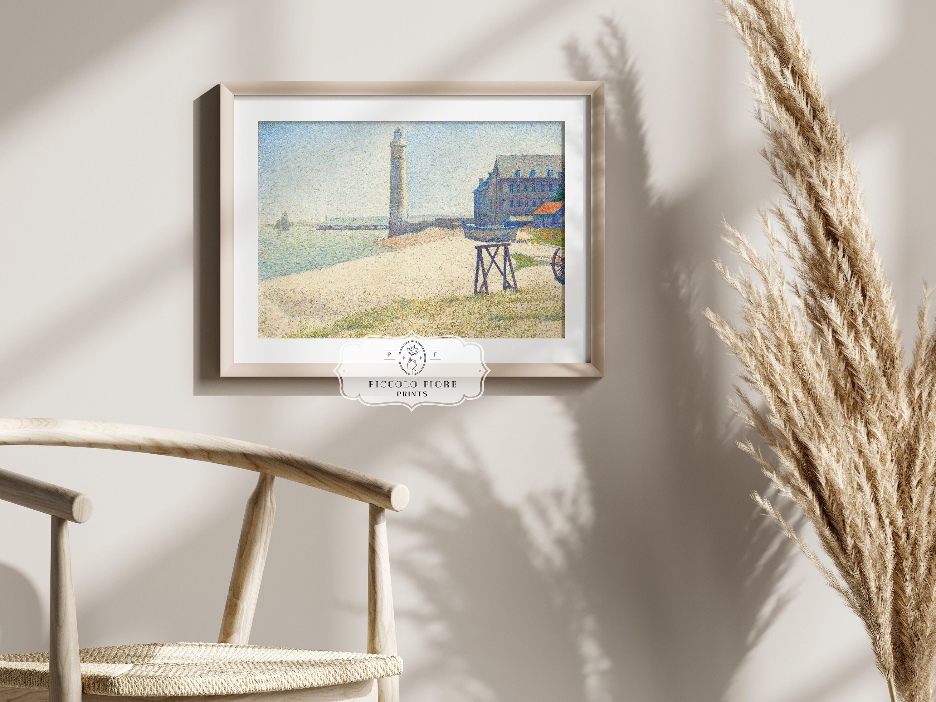 Pastel Lighthouse Art Print Vintage French Oil Painting Art Etsy