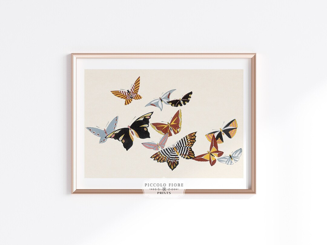 Vintage Butterfly Watercolour Painting Japanese Butterfly Etsy