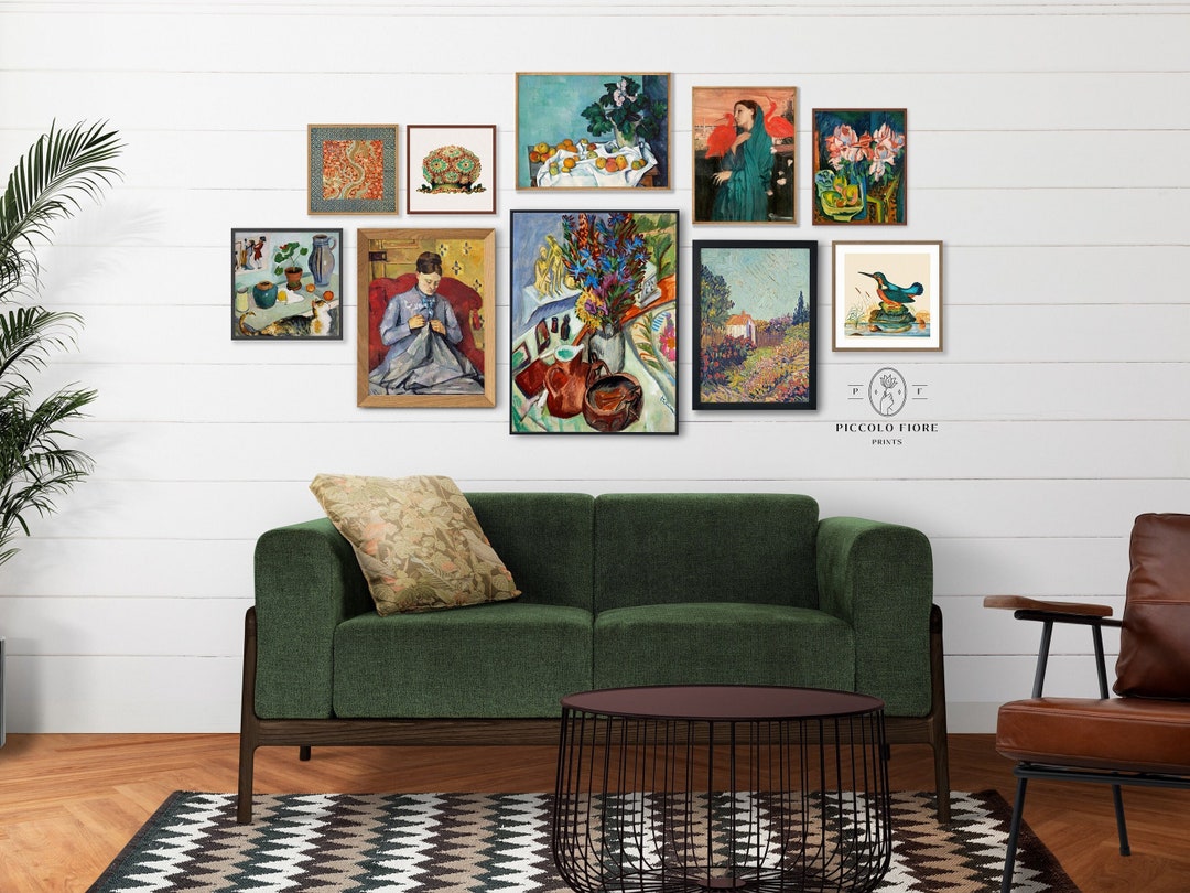 Eclectic Gallery Wall Art Vibrant Vintage Art Prints Eclectic Home