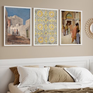 Moroccan Gallery Wall Set | Vintage Travel Art prints | Antique Printable Wall Art | 3 Prints | Instant DIGITAL DOWNLOAD | S9-9.12