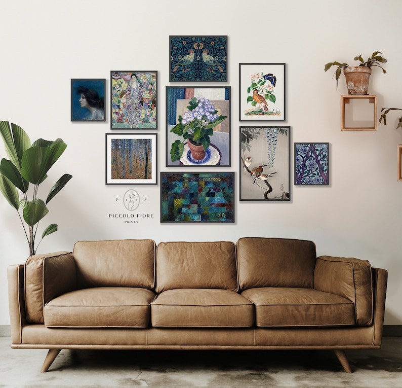 Eclectic Gallery Wall SET Dark Blue Home Decor Vintage - Etsy