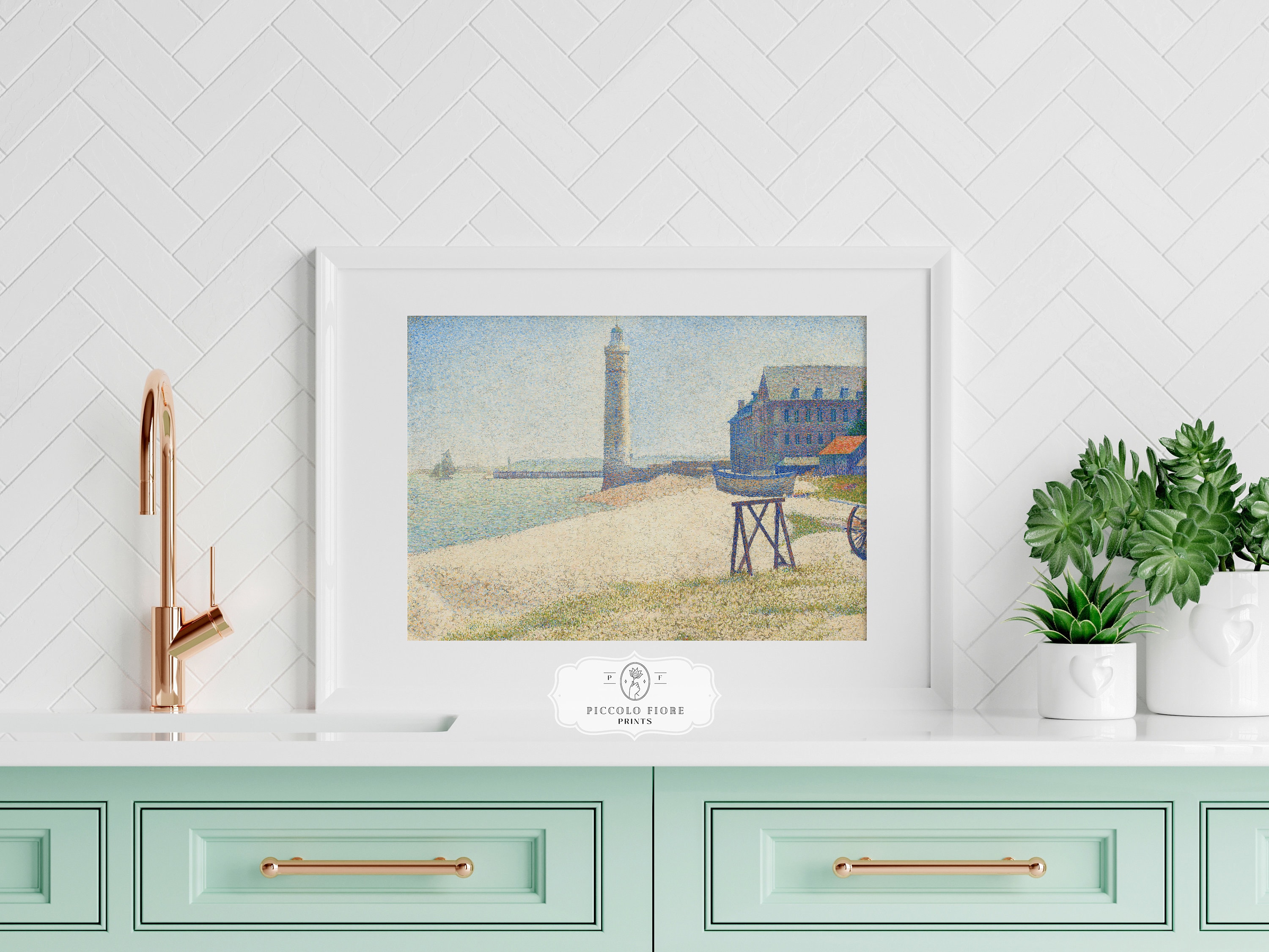 Pastel Lighthouse Art Print Vintage French Oil Painting Art Etsy