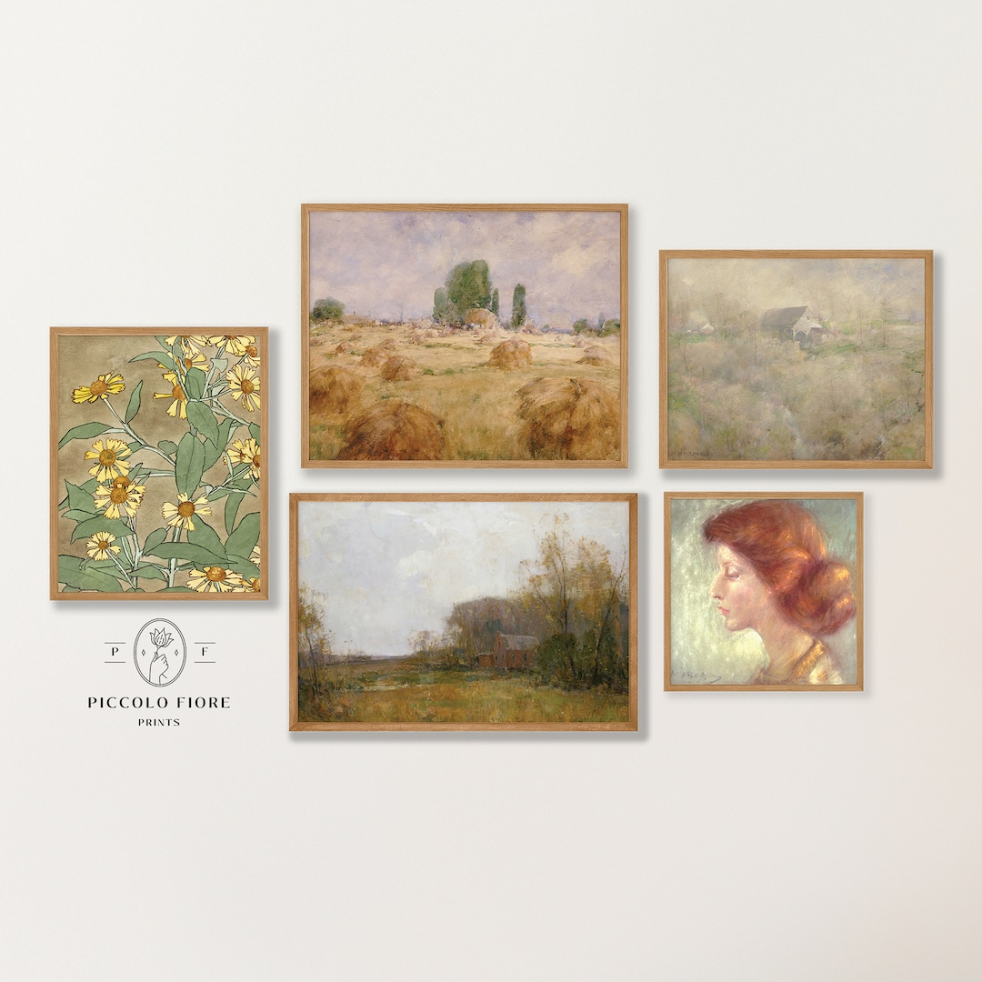 Vintage Gallery Wall SET | Neutral Wall Art Prints | Eclectic Country ...