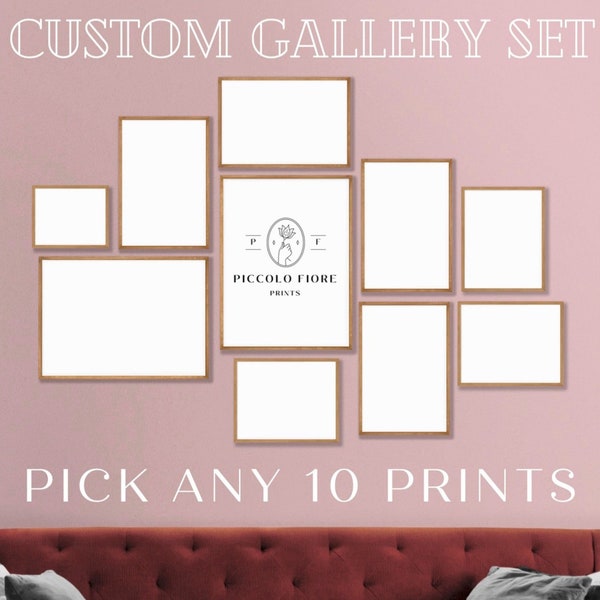Custom Vintage Wall SET | Personalised Gallery Wall Art | Pick Any 10 Art Prints, Landscape/Portrait | Get 10 Sizes | DIGITAL DOWNLOAD | C10