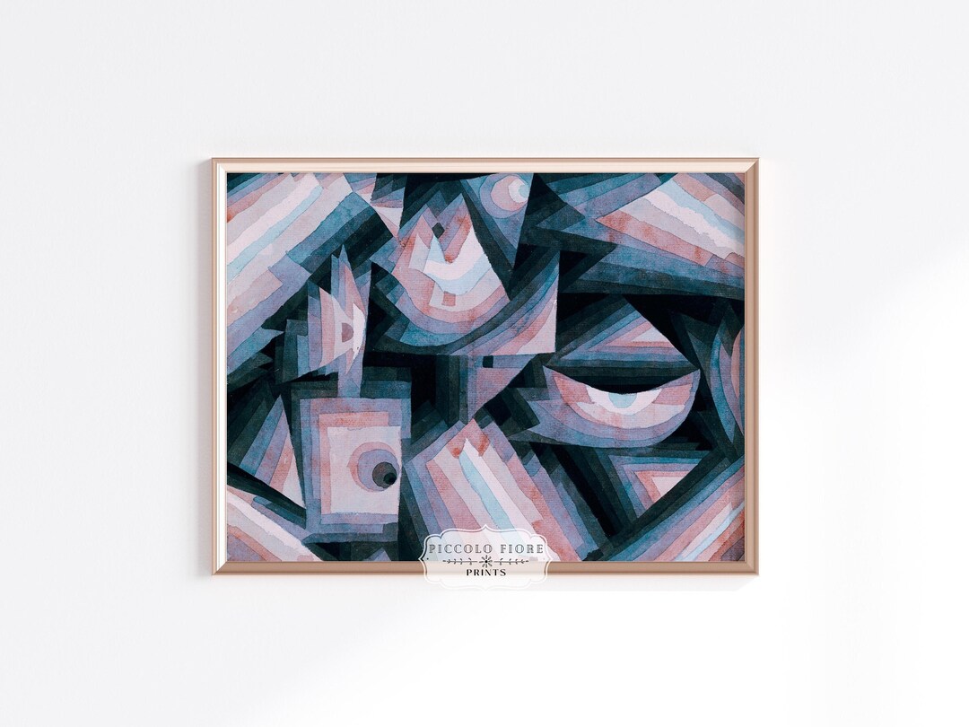 Crystal Gradation Vintage Abstract Art Print Retro Etsy