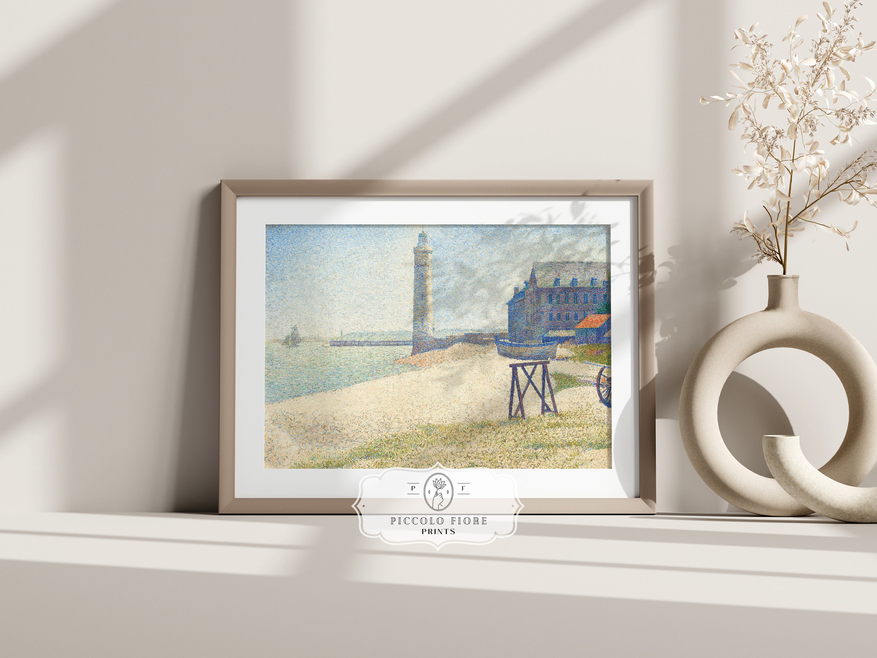 Pastel Lighthouse Art Print Vintage French Oil Painting Art Etsy