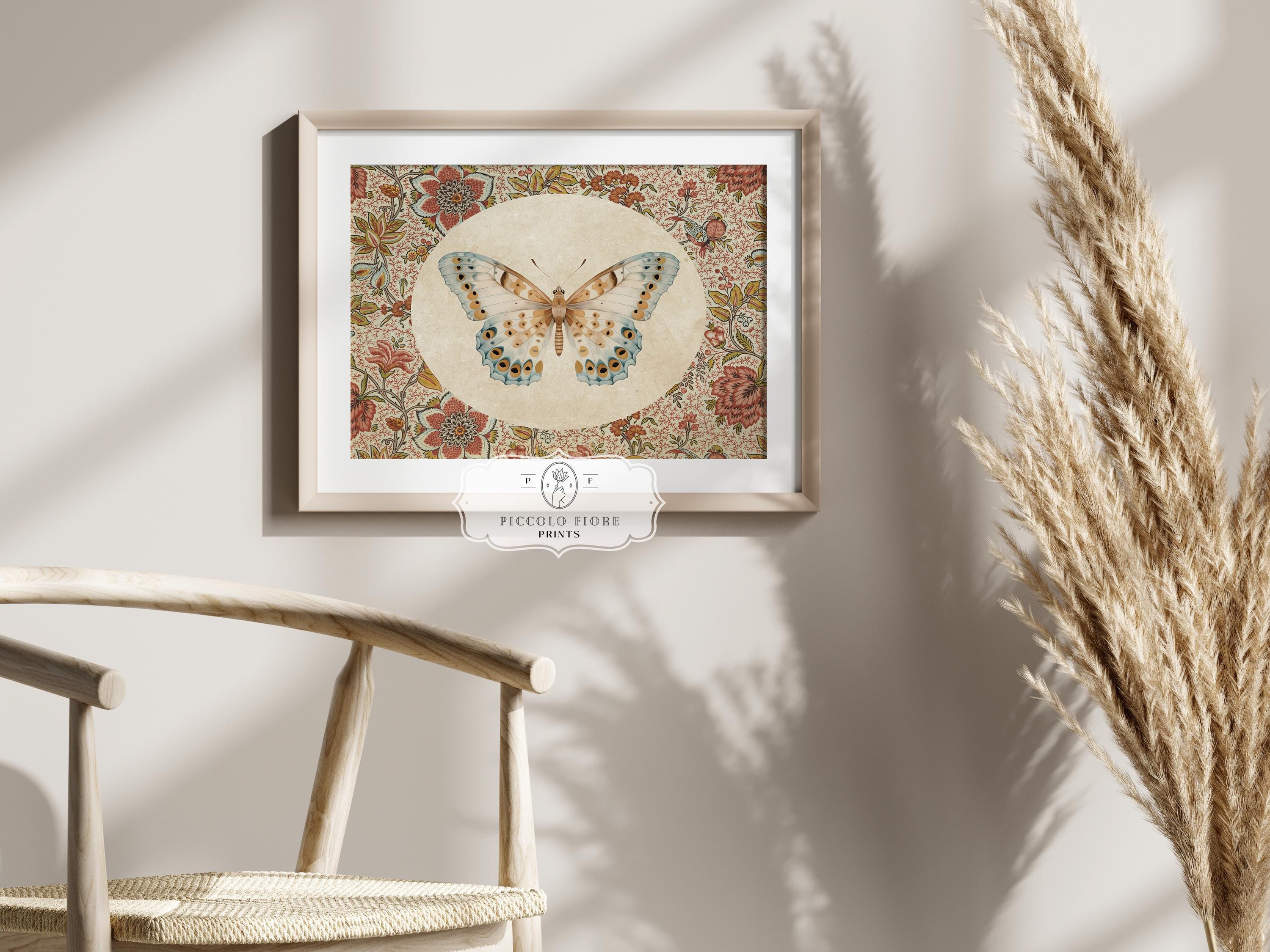 Vintage Butterfly Illustration Art Print, Cottagecore Butterfly Wall ...