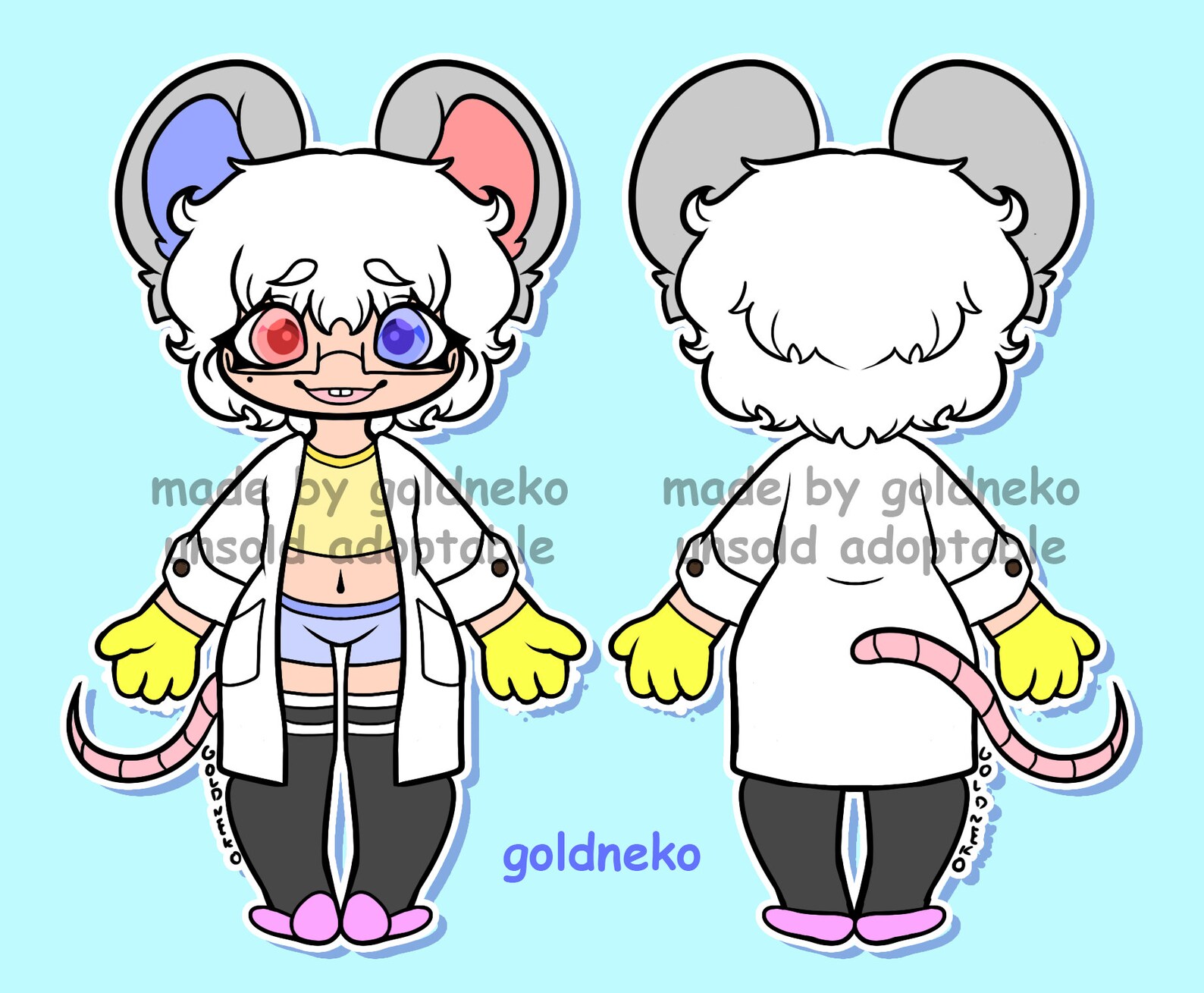 Lab Rat Vtuber Character Design Adoptable Etsy Australia